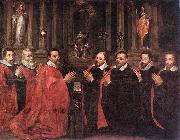 LALLEMANT, Georges The Echevins of Paris Praying before St Genevive sf oil painting